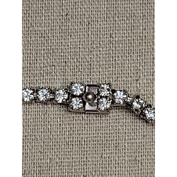 Vintage B. DAVID Clear Diamond Cut Rhinestone Necklace Art Deco Designer Signed - Picture 5 of 8